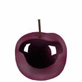 Smartgifts Ceramic Apple Figurine with Stem, Polished Chrome & Red - Large SM3243656